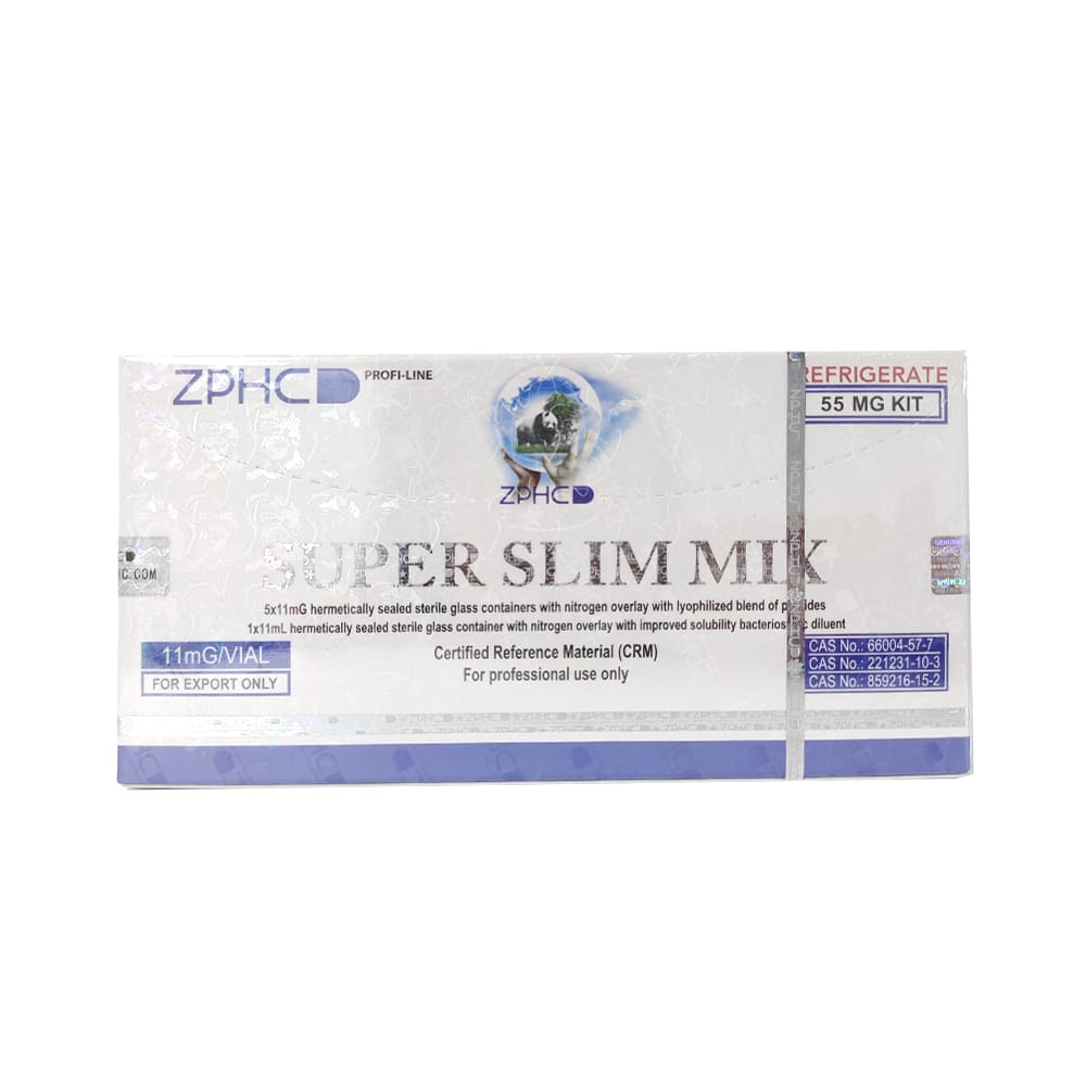 Super Slim Mix ZPHC 55 mg — box with 5 × 11 mg lyophilised fat-loss peptide vials